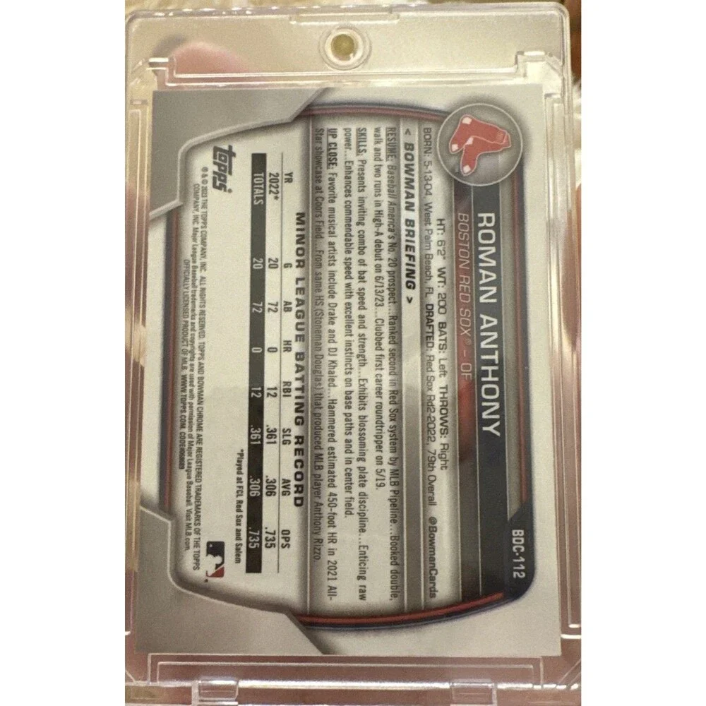 2023 Topps Bowman Chrome Roman Anthony Base Boston Red Sox